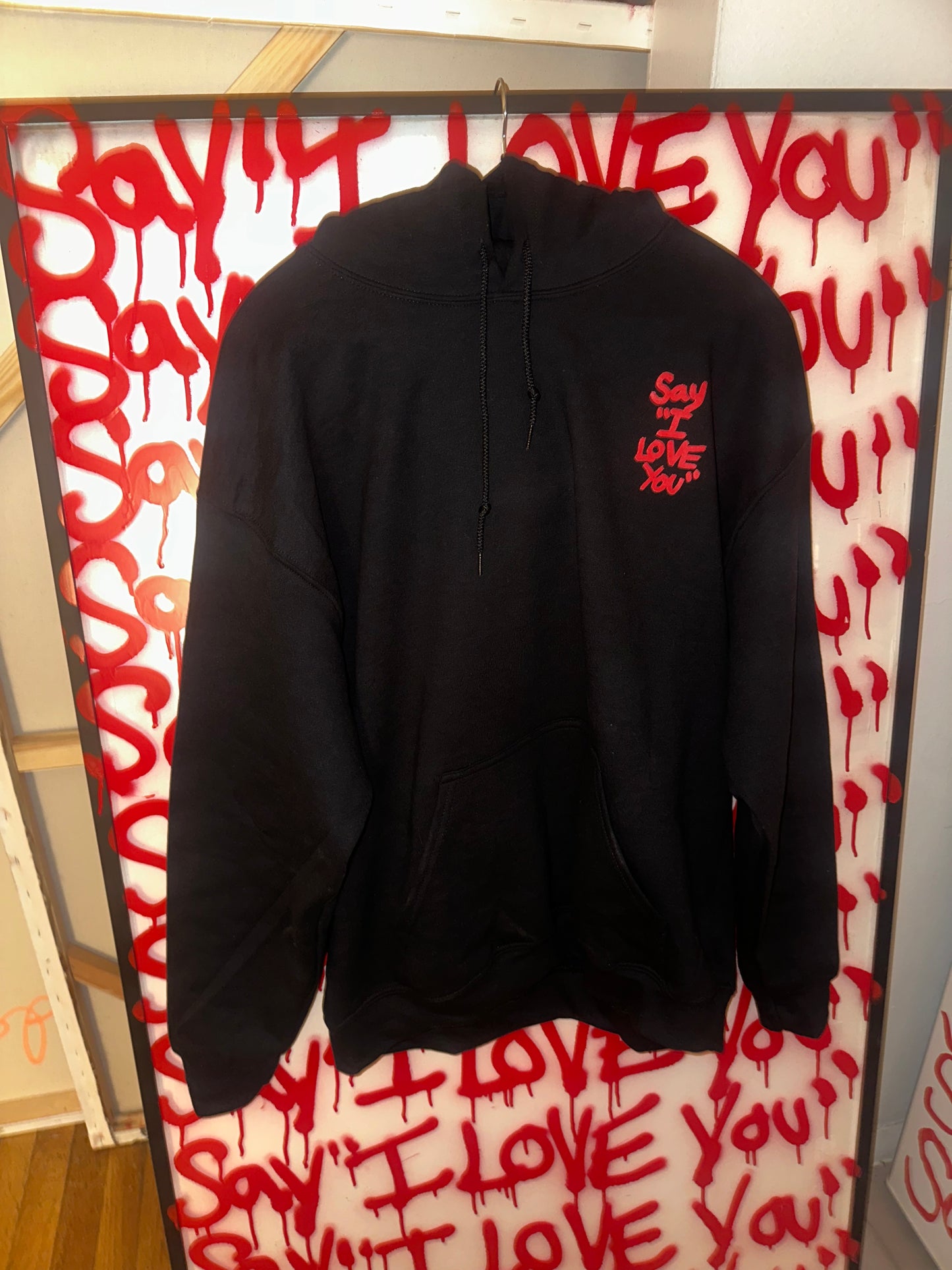 Original Say “I love you” Screen print Hoodie